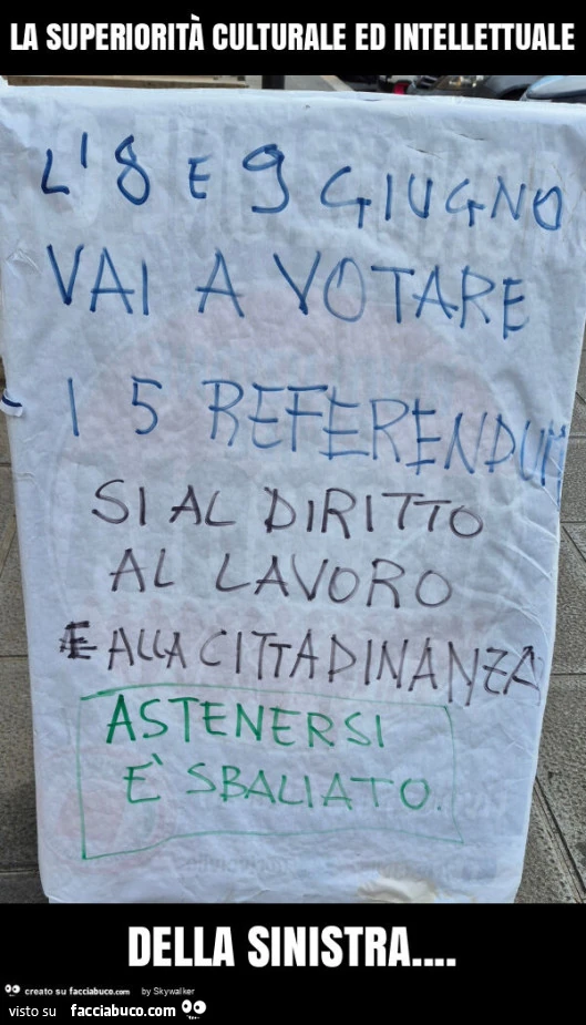 La superiorità culturale ed intellettuale della sinistra
