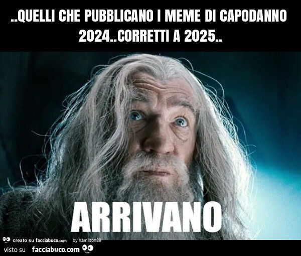 Quelli che pubblicano i meme di capodanno 2024. Corretti a 2025