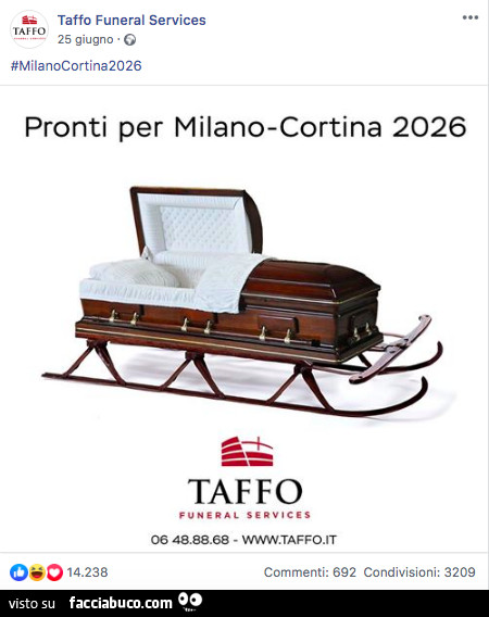 Taffo funeral services: pronti per milano cortina 2026