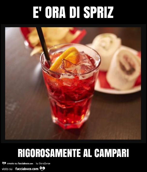È ora di spriz rigorosamente al campari