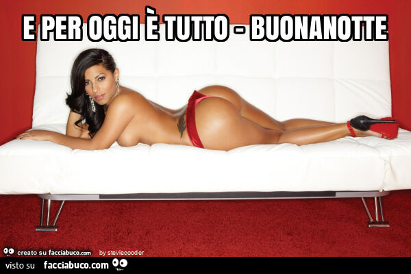 E per oggi è tutto - buonanotte