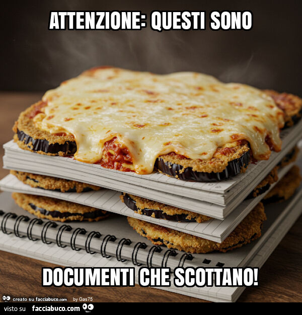 Attenzione: questi sono documenti che scottano