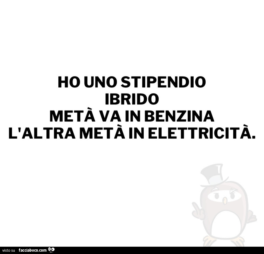 Ho uno stipendio ibrido metà va in benzina l'altra metà in elettricità