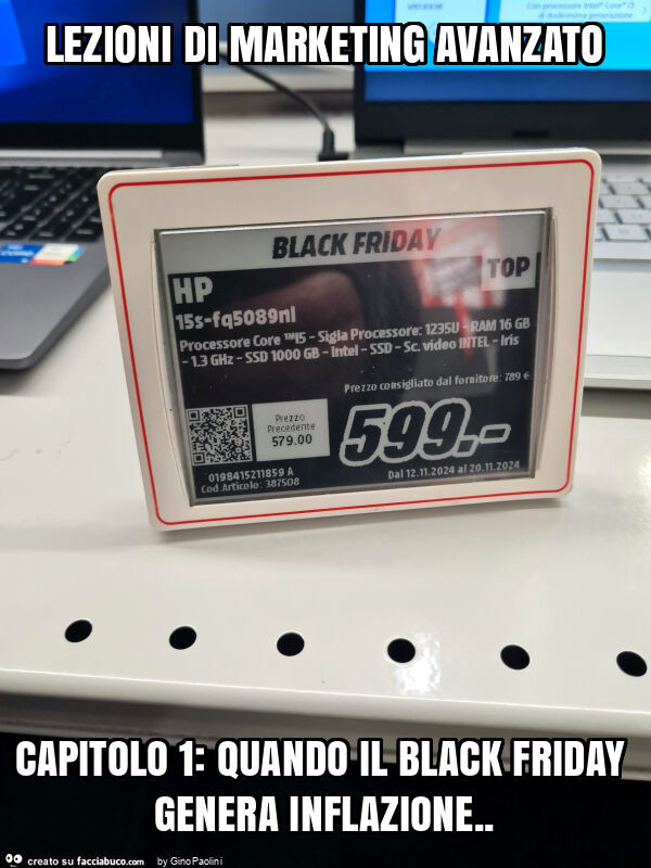 Lezioni di marketing avanzato capitolo 1: quando il black friday genera inflazione