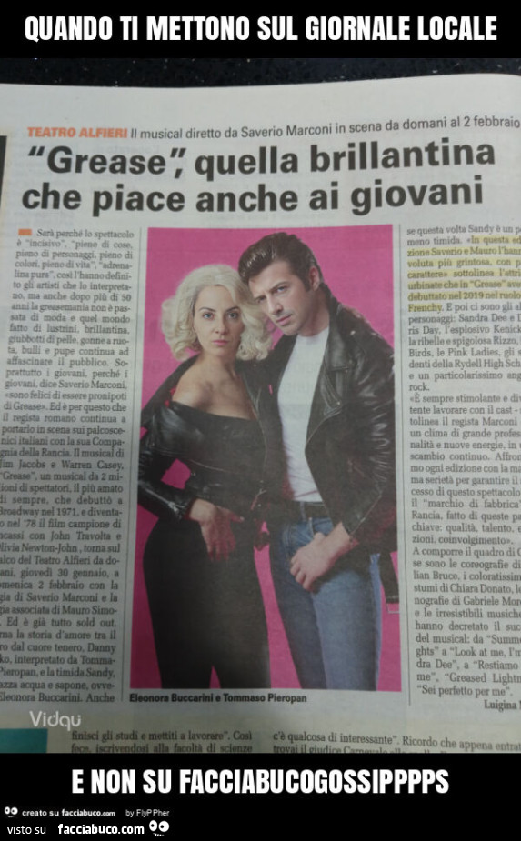 Quando ti mettono sul giornale locale e non su facciabucogossipppps