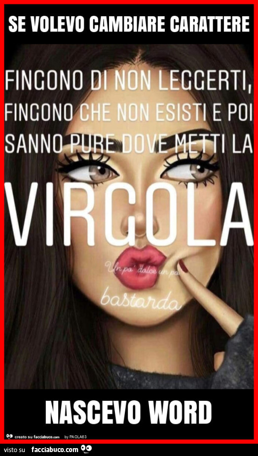Se volevo cambiare carattere nascevo word