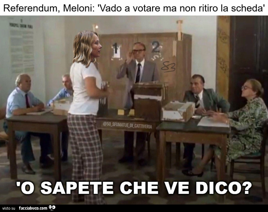 'o sapete che ve dico?