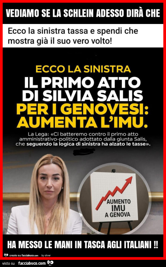 Vediamo se la schlein adesso dirà che ha messo le mani in tasca agli italiani