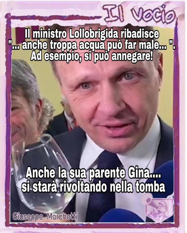 Lollobrigida vino acqua