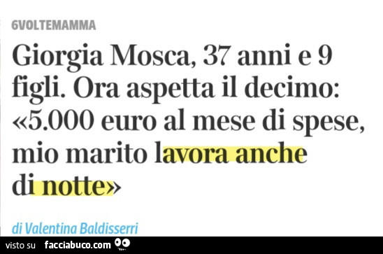 Giorgia mosca, 37 anni e 9 figli. Ora aspetta il decimo: 5.000 euro al mese di spese, mio marito lavora anche di notte