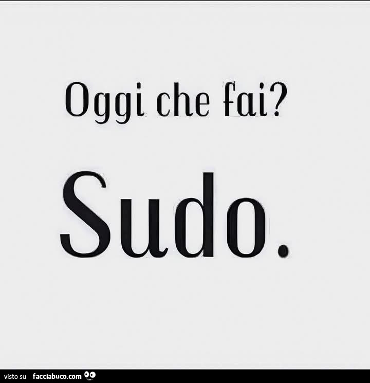 Oggi che fai? Sudo