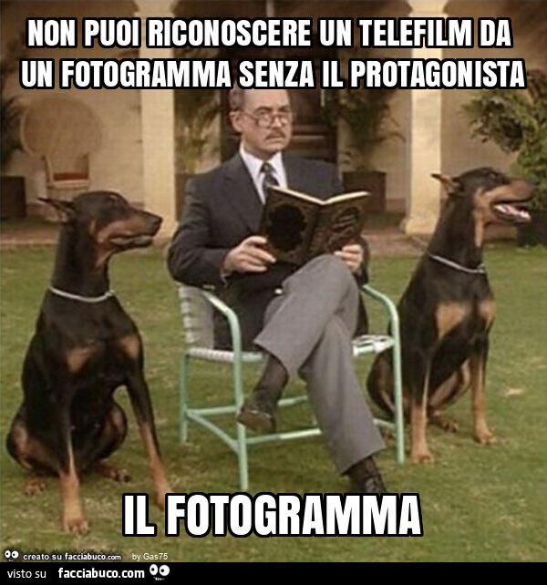 Non puoi riconoscere un telefilm da un fotogramma senza il protagonista il fotogramma