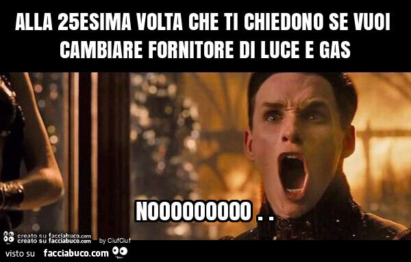 Alla 25esima volta che ti chiedono se vuoi cambiare fornitore di luce e gas