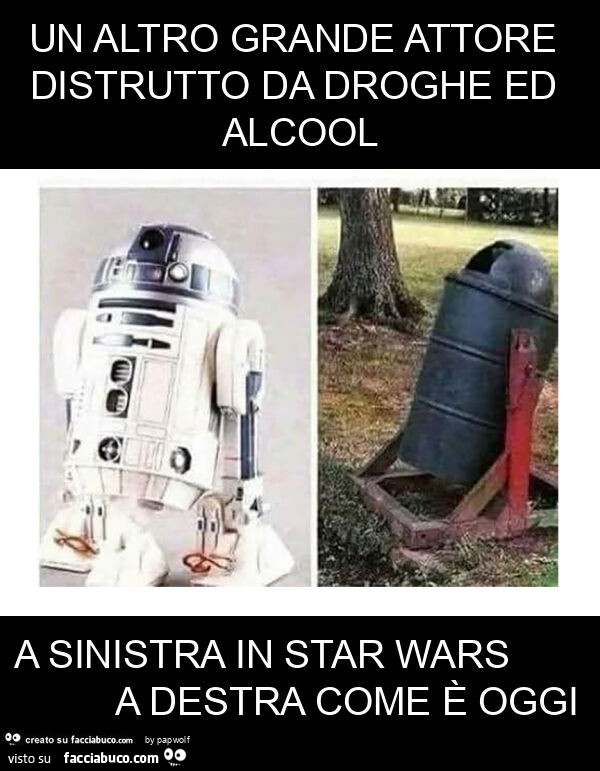 Un altro grande attore distrutto da droghe ed alcool a sinistra in star wars a destra come è oggi