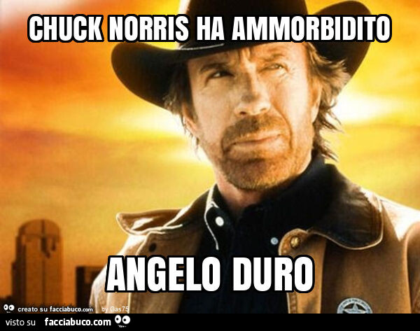 Chuck norris ha ammorbidito angelo duro