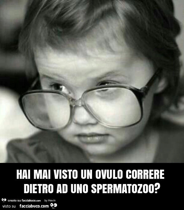 Hai mai visto un ovulo correre dietro ad uno spermatozoo?