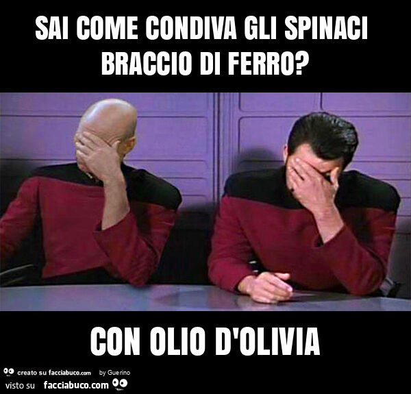 Sai come condiva gli spinaci braccio di ferro? Con olio d'olivia