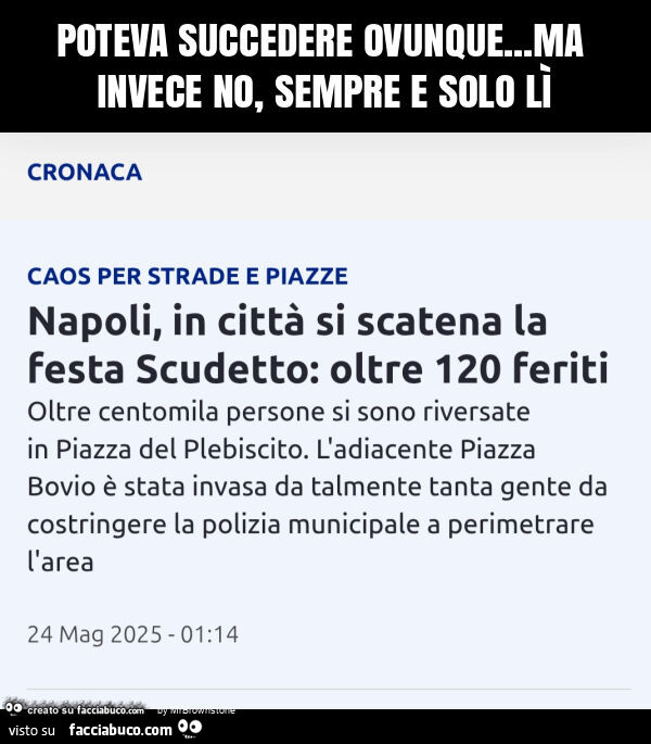 Poteva succedere ovunque… ma invece no, sempre e solo lì