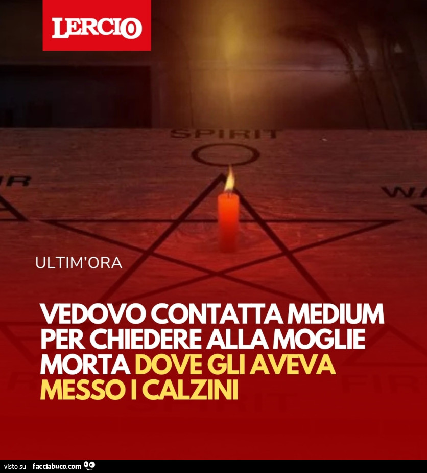 Vedovo contatta medium per chiedere alla moglie morta dove gli aveva messo i calzini
