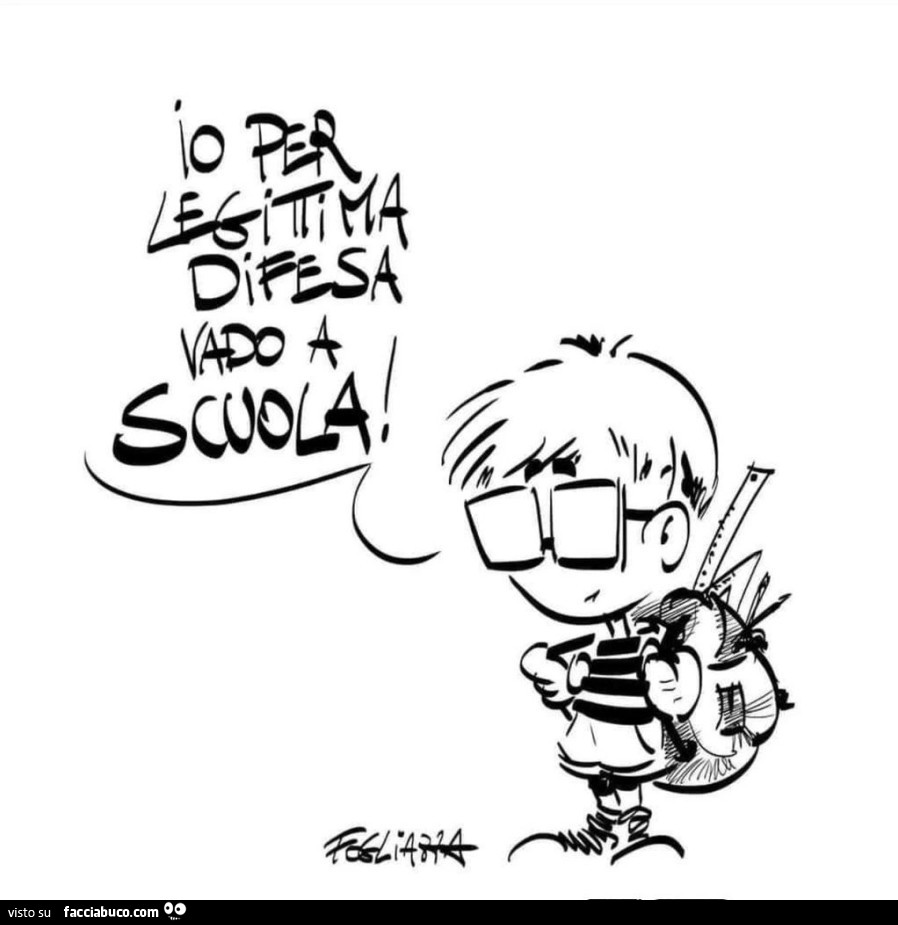 Io per legittima difesa vado a scuola