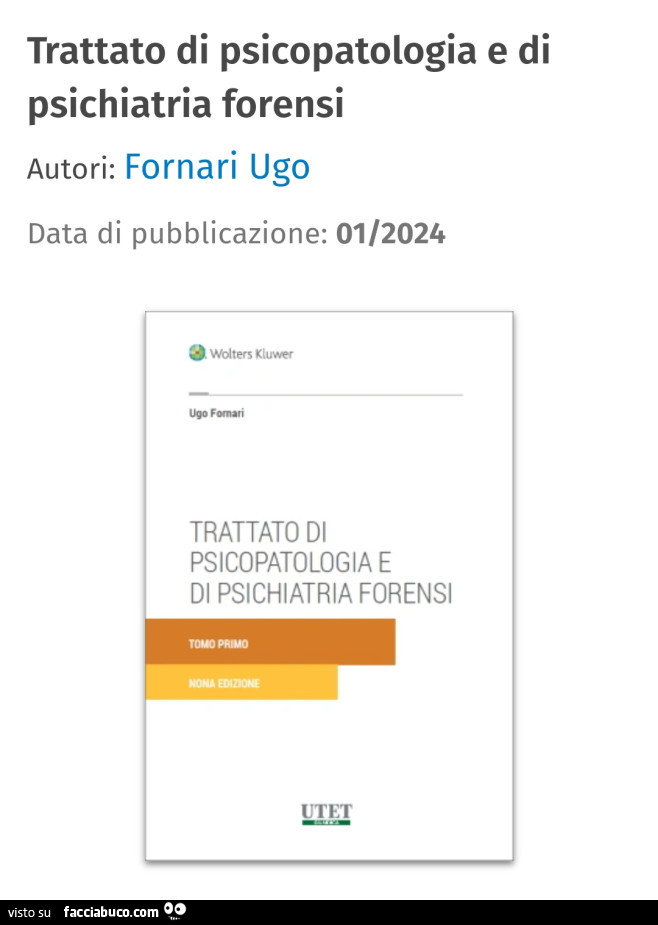 Trattato di psicopatologia e di psichiatria forensi