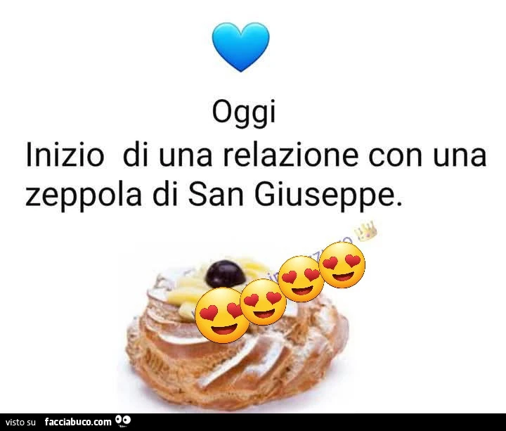 Inizio di una relazione con una zeppola di san giuseppe