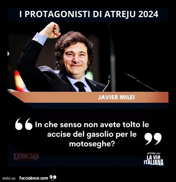 I protagonisti di atreju 2024 in che senso non avete tolto le accise del gasolio per le motoseghe?