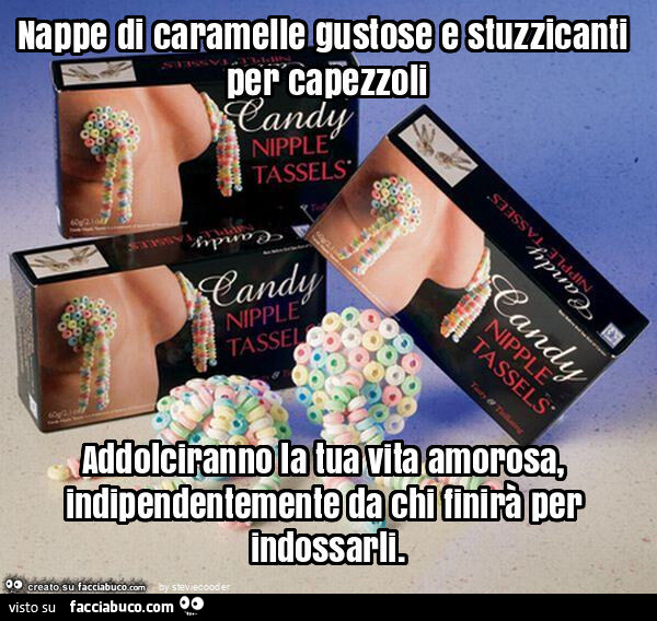 Nappe di caramelle gustose e stuzzicanti per capezzoli addolciranno la tua vita amorosa, indipendentemente da chi finirà per indossarli