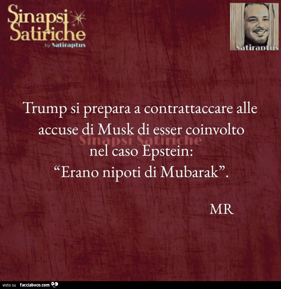 Trump si prepara a contrattaccare alle accuse di musk di esser coinvolto nel caso epstein: erano nipoti di mubarak