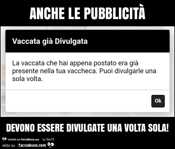 Anche le pubblicità devono essere divulgate una volta sola