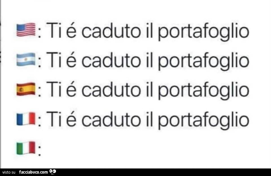 Ti é caduto il portafoglio