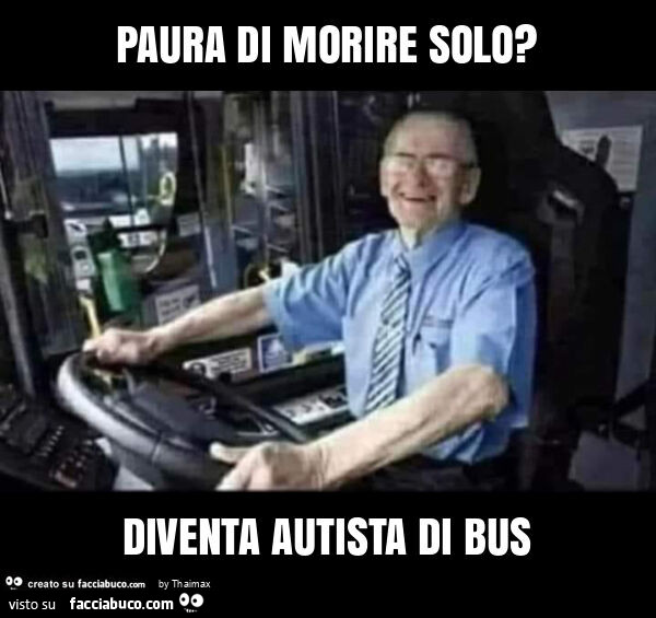 Paura di morire solo? Diventa autista di bus