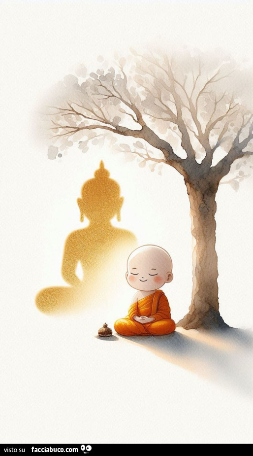 Piccolo monaco in meditazione