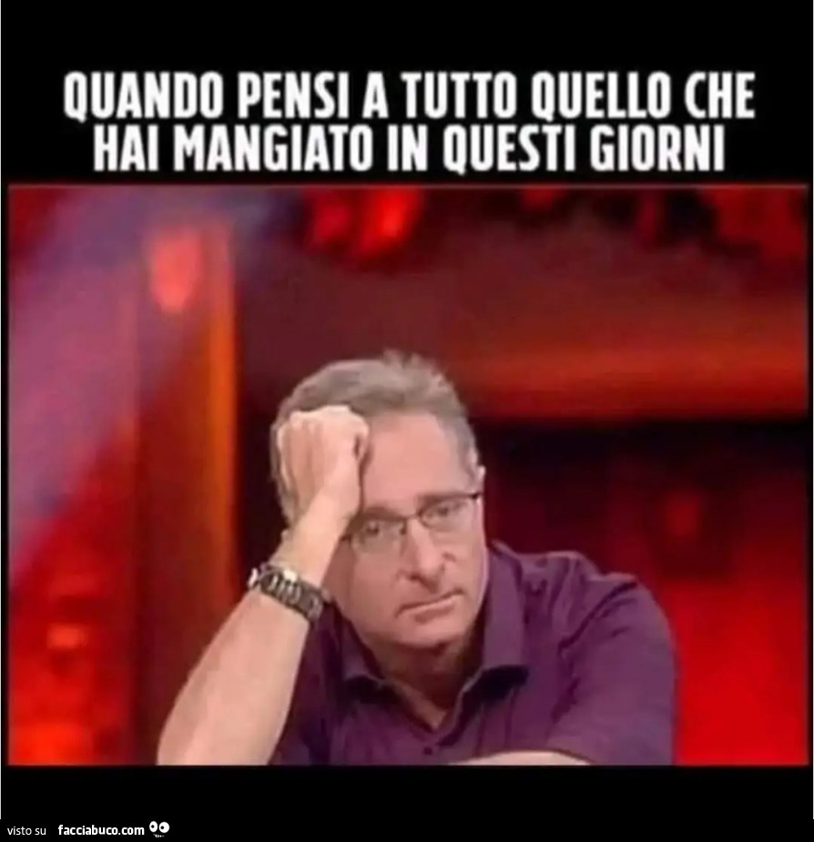 Quando pensi a tutto quello che hai mangiato in questi giorni Paolo bonolis