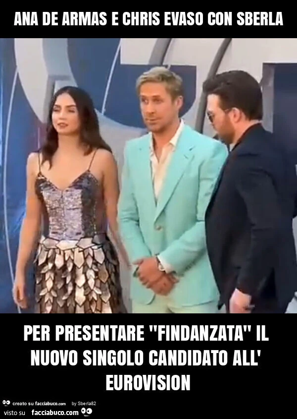 Ana de armas e chris evaso con sberla per presentare "findanzata" il nuovo singolo candidato all' eurovision