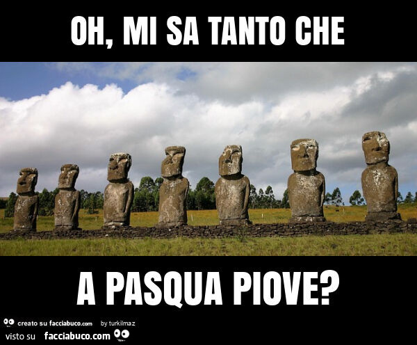 Oh, mi sa tanto che a pasqua piove?