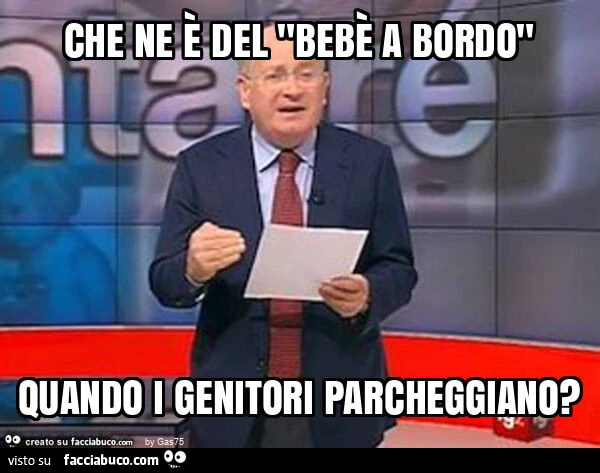 Che ne è del "bebè a bordo" quando i genitori parcheggiano?