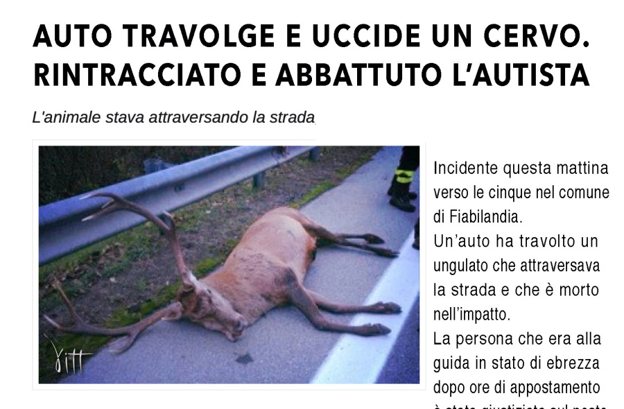 Parodia di un incidente automobilistico