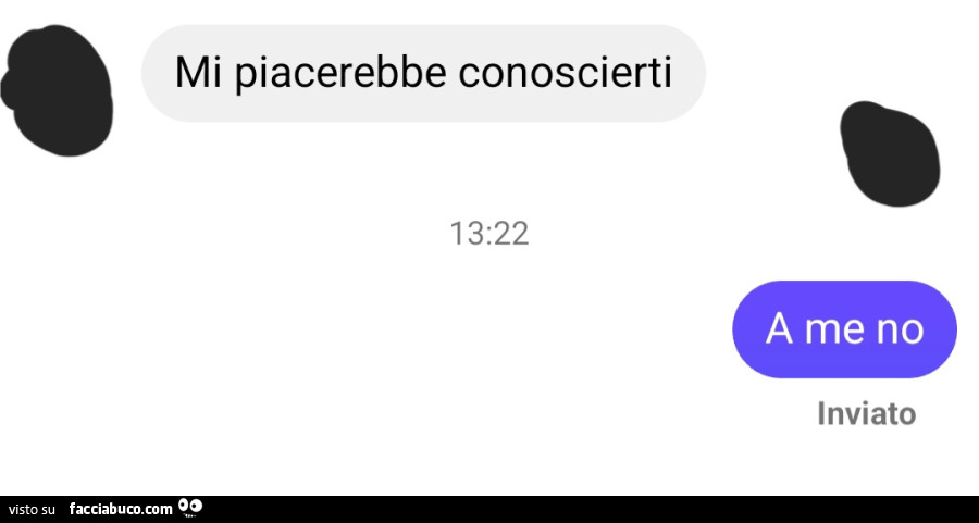 Mi piacerebbe conoscierti. A me no