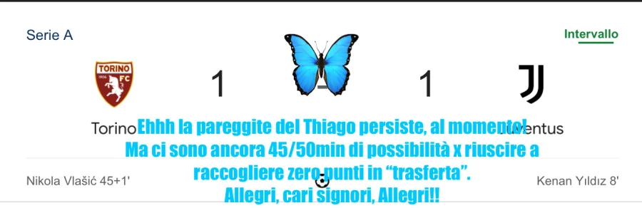 Hall time: conferma pareggite acuta per i gobbi&hellip;