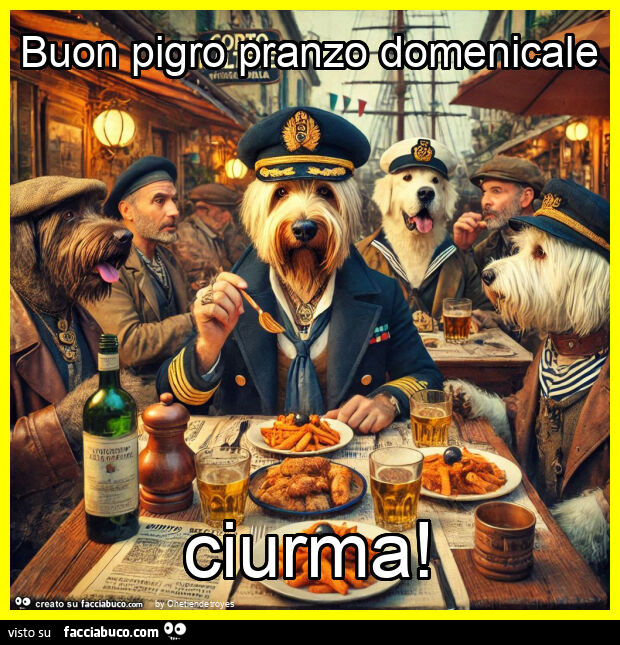 Buon pigro pranzo domenicale ciurma