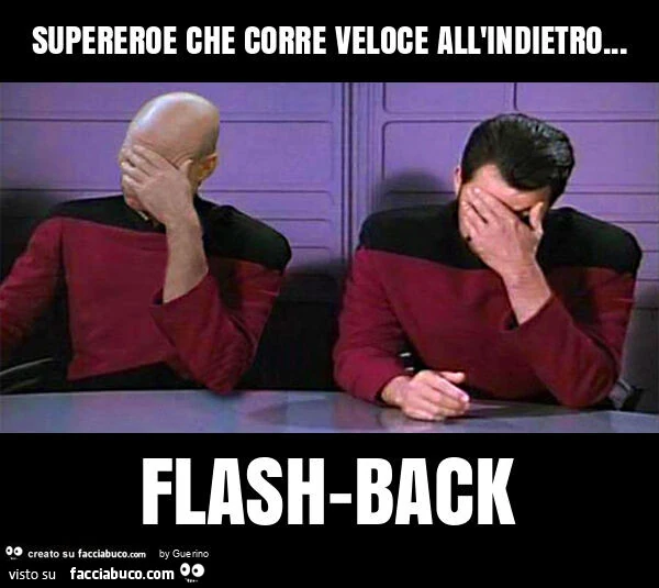 Supereroe che corre veloce all'indietro&hellip; flash-back