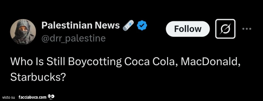 Who is still boycotting coca cola, macdonald, starbucks?