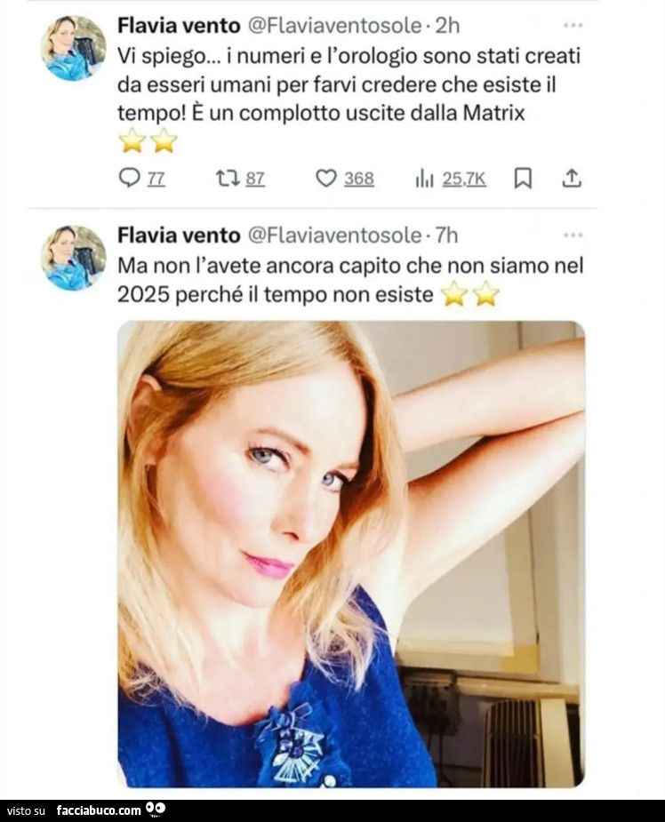 Flavia vento non siamo 2025 il tempo non esiste uscite dalla matrix