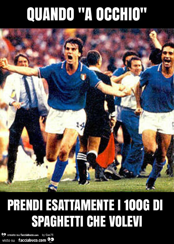 Quando "a occhio" prendi esattamente i 100g di spaghetti che volevi