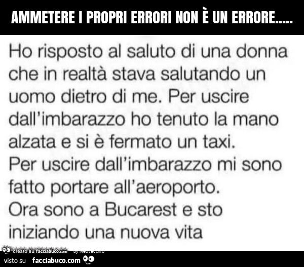 Ammetere i propri errori non è un errore