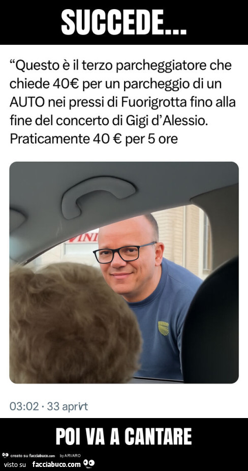 Succede… poi va a cantare