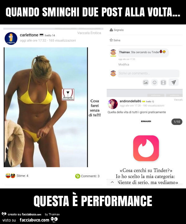 Quando sminchi due post alla volta… questa è performance