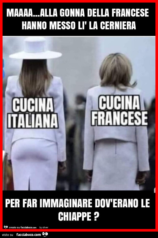 Maaaa… alla gonna della francese hanno messo lì la cerniera per far immaginare dov'erano le chiappe?