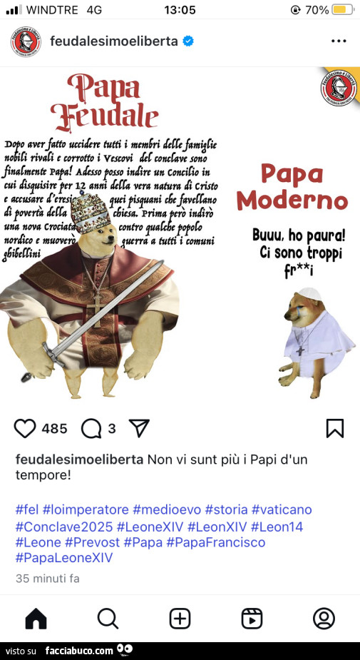 Papa Feudale. Papa Moderno